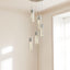 Lámpara colgante candelabro 5 luces led cristal burbujas