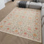 Alfombra vintage floral 8x10pulg beige y rosa lavable