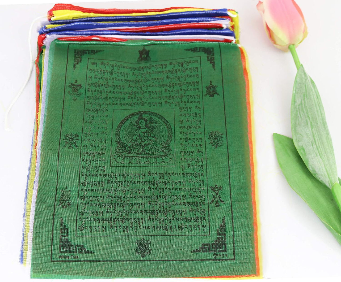 Banderas oración 10x11" 25 pzas diseño tradicional Nepal
