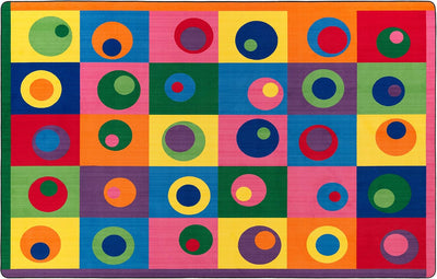 Alfombra área asientos niños abstracta colorida 7'6"