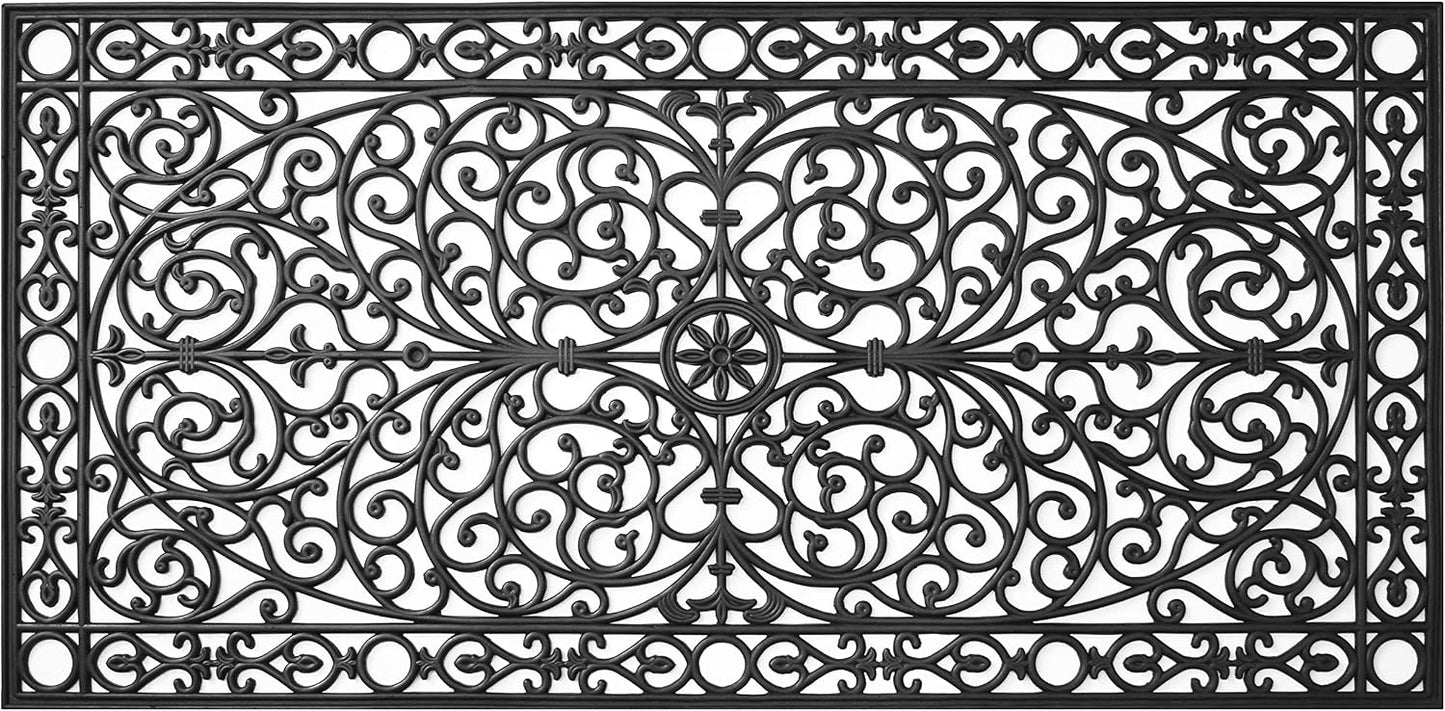 Felpudo goma 3x6ft color negro