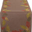 Decoración mesa otoño bordada camino 14x70pulg hojas brillantes