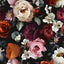 Papel tapiz vintage floral rojo y negro 17.5x393"