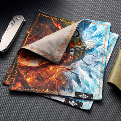 Pañuelo EDC doble capa para linterna y cuchillo Cráneo
