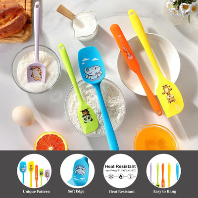 5 Pzas Espátulas Silicón Grado Alimenticio Cocina