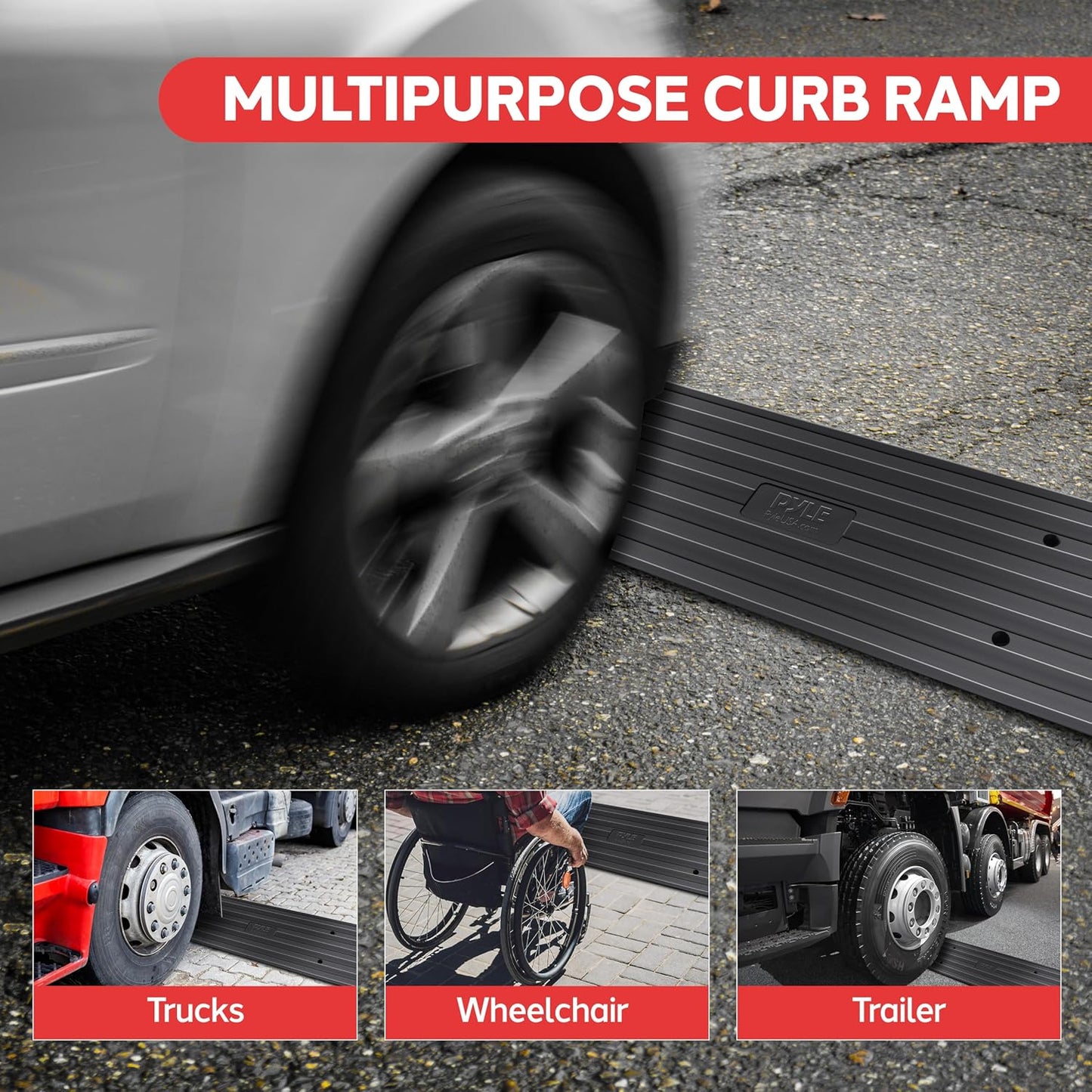 Rampa goma resistente 4ft para auto camión bicicleta set 2