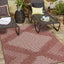 Alfombra rectangular 5x8ft color rojo óxido y marfil
