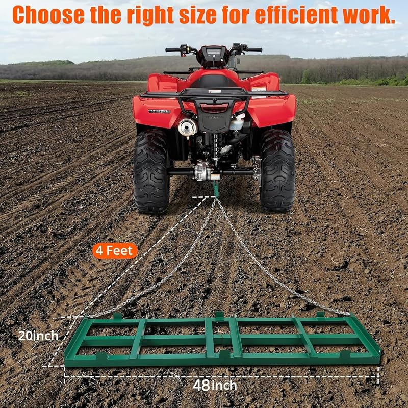 Rastrillo nivelación césped 48" y arrastre ATV UTV tractor