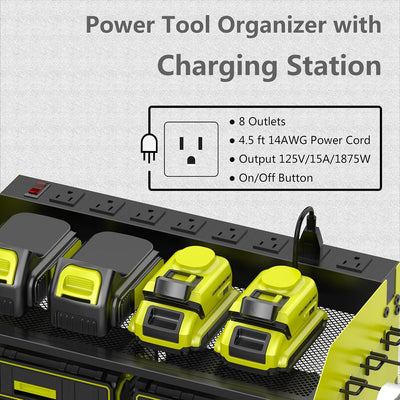 Estante taladro pared con carga y organiz.