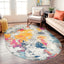 Alfombra ovalada moderna abstracta 5x7ft multicolor