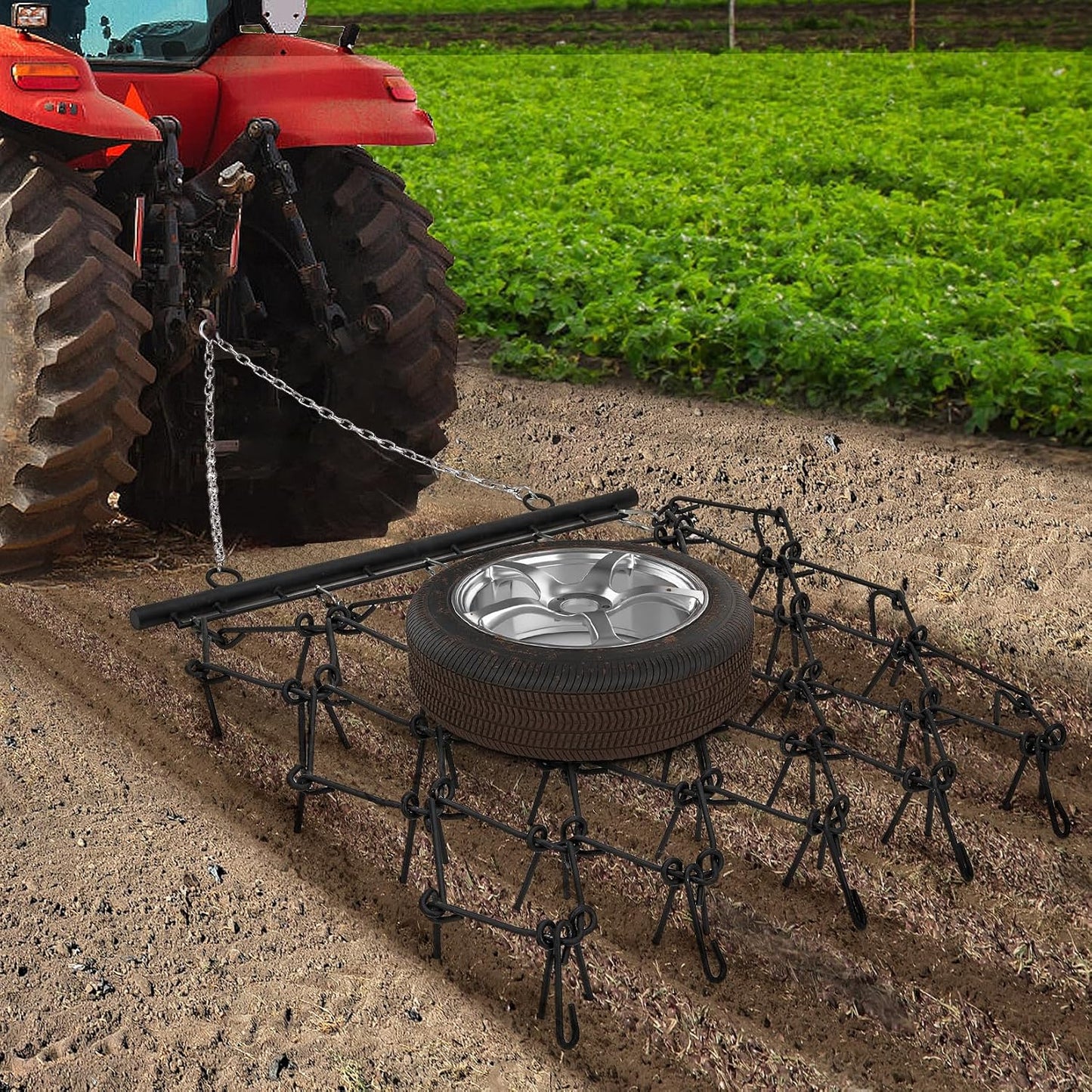 Grada arrastre agrícola 4x4pulg acero 1/2púas