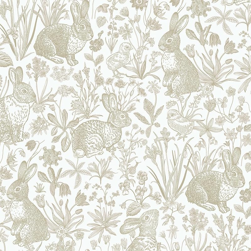 Papel tapiz autoadhesivo flores vintage beige 17.5x591"