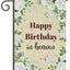 Bandera jardín cumpleaños 12x18" lino decoración