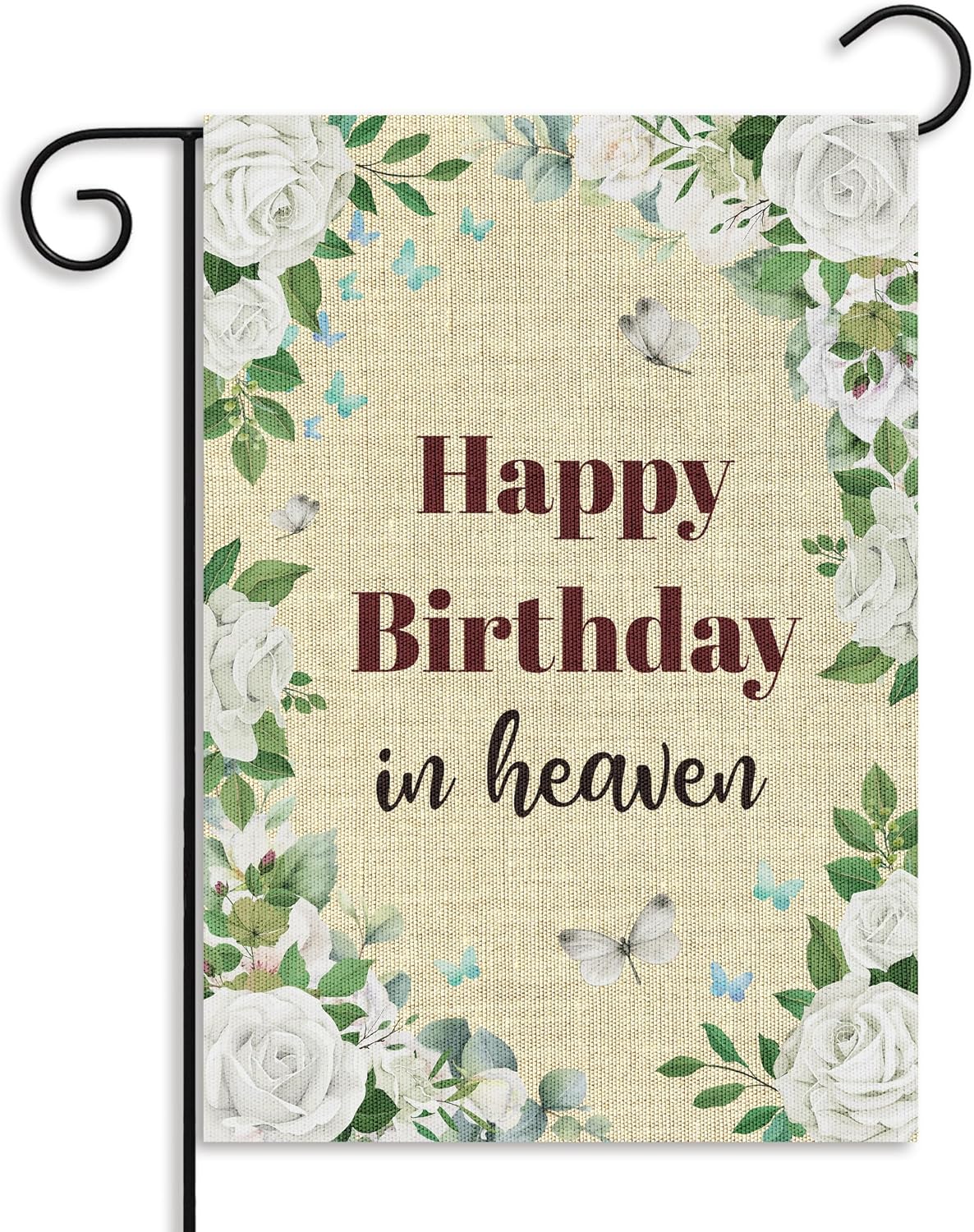 Bandera jardín cumpleaños 12x18" lino decoración