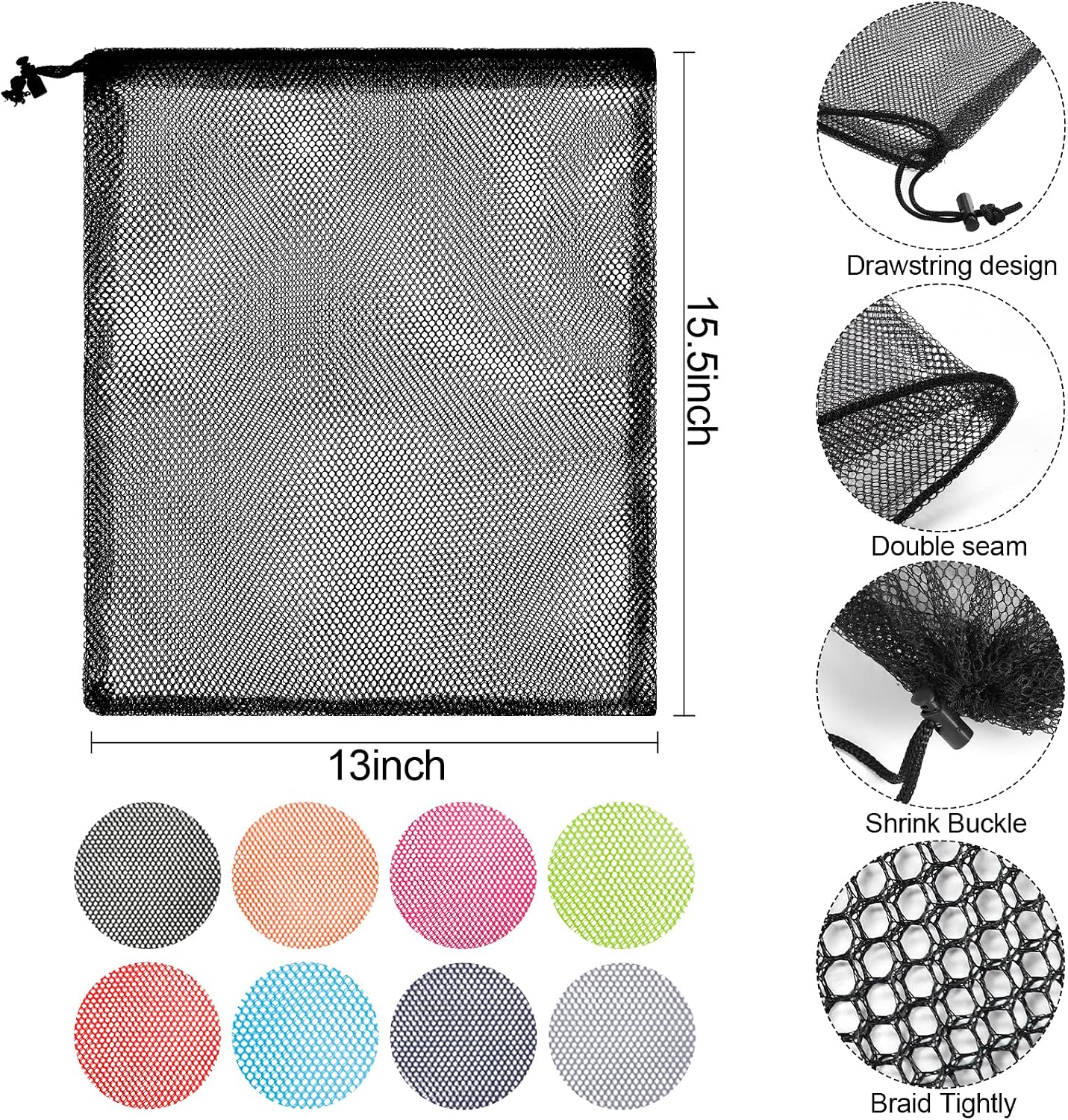13x15.5 Cordón Nylon 24pcs Bolsa con Cierre