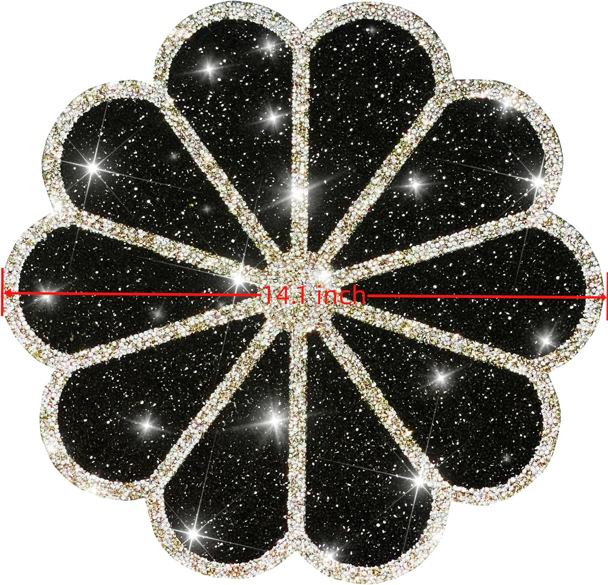 Mantel Individual Brillante Negro 6pulg para Mesa Redonda