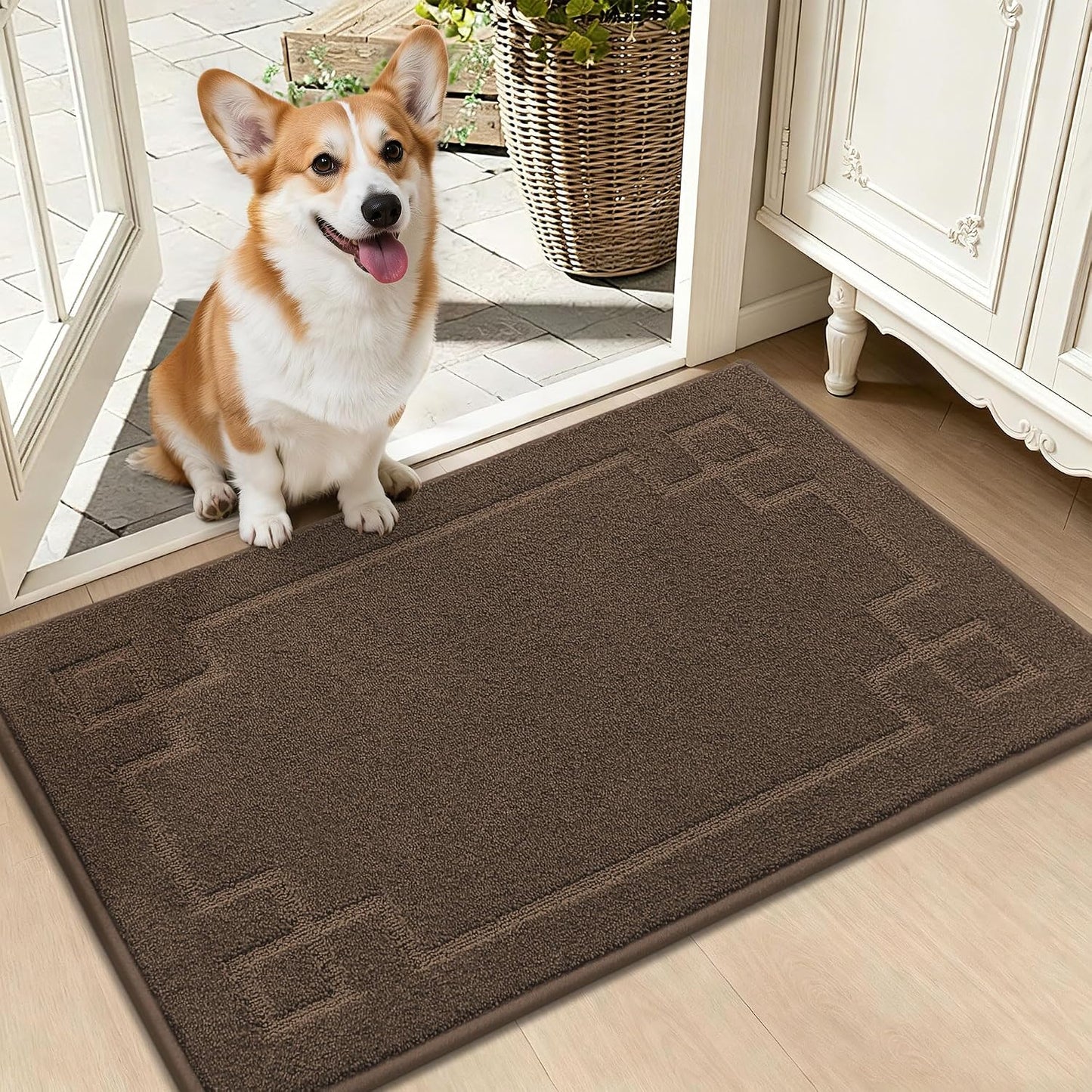Tapete puerta 20x32" antiderrap absorbente para mascotas