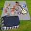 Manta picnic impermeable 80x80" azul cuadros con asa