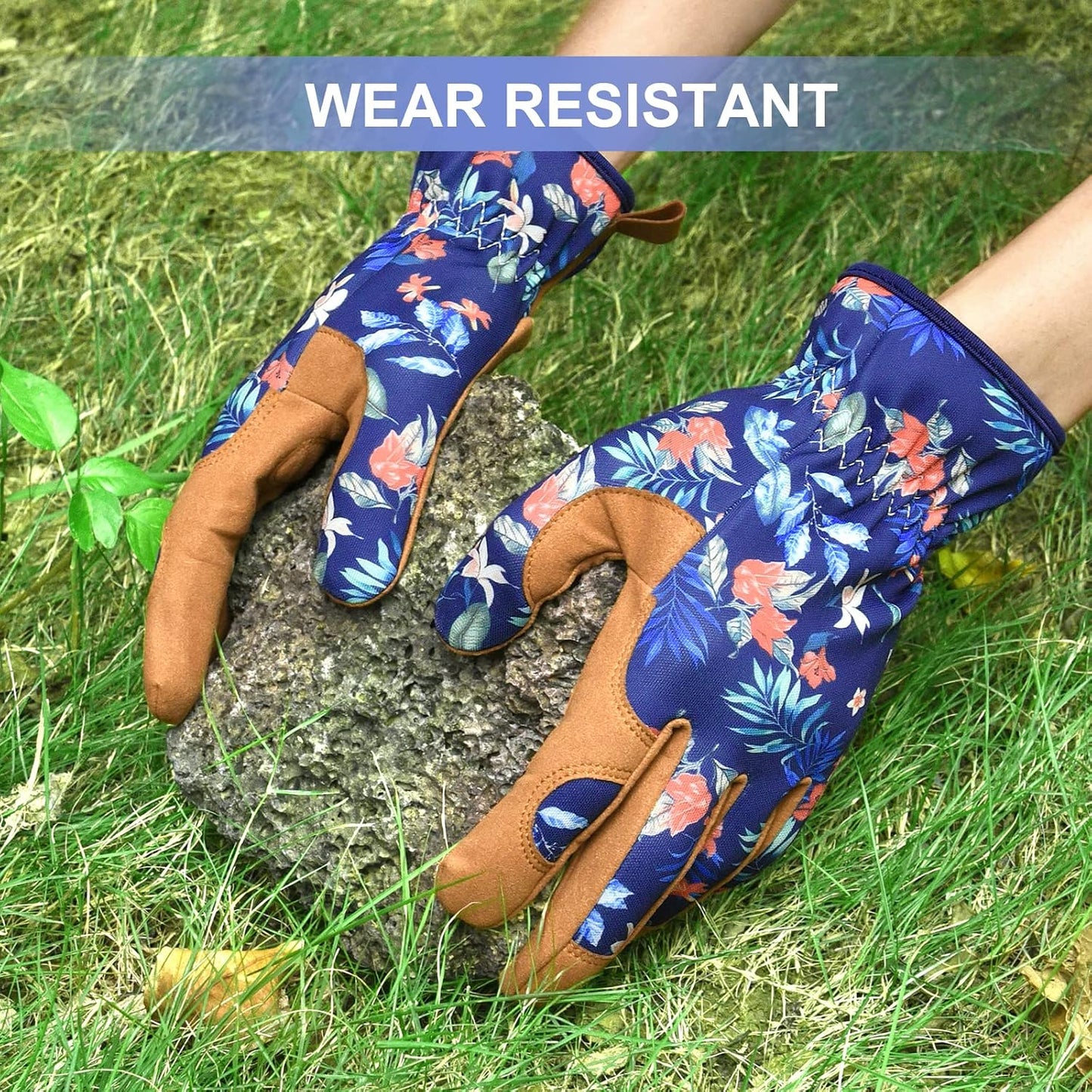 Guantes jardinería mujer cuero antiespinas para cavar