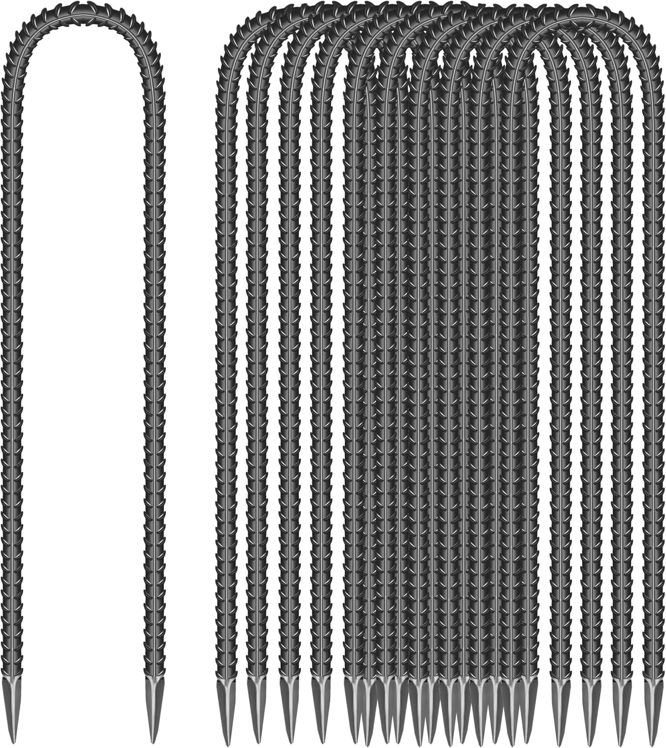 11 Pzas Estacas Suelo Jardín 12" Acero Galvanizado