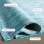 Alfombra exterior cuadrada 4ft color azul aguamarina lavable