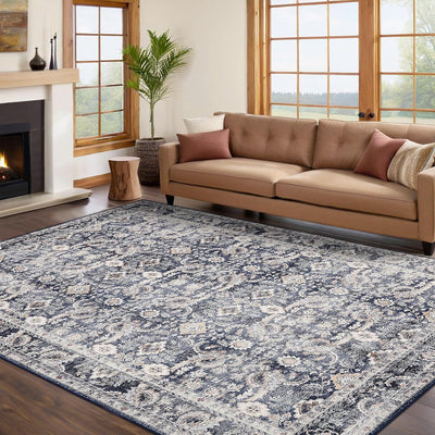 Alfombra floral vintage 8x10ft suave antideslizante para sala