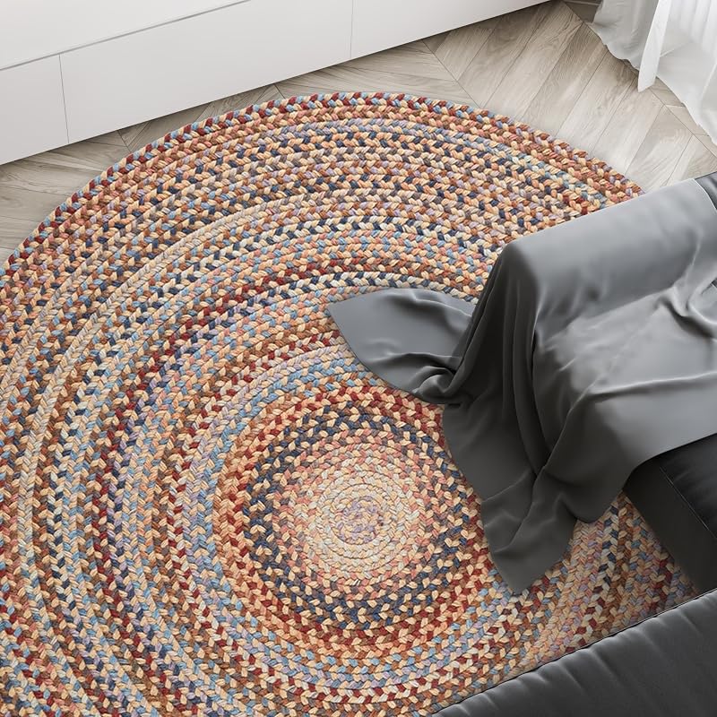 Alfombra redonda bronce 8x8ft duradera para dormitorio