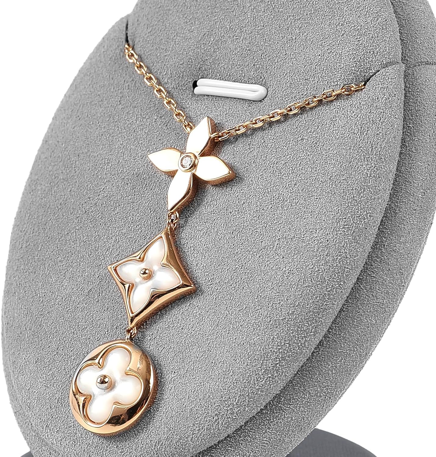 Soporte joyas microfibra gris claro para regalos
