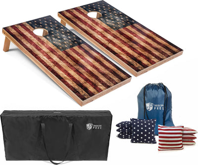 Tablas Cornhole 4x2pulg bandera envejecida con bolsas maíz