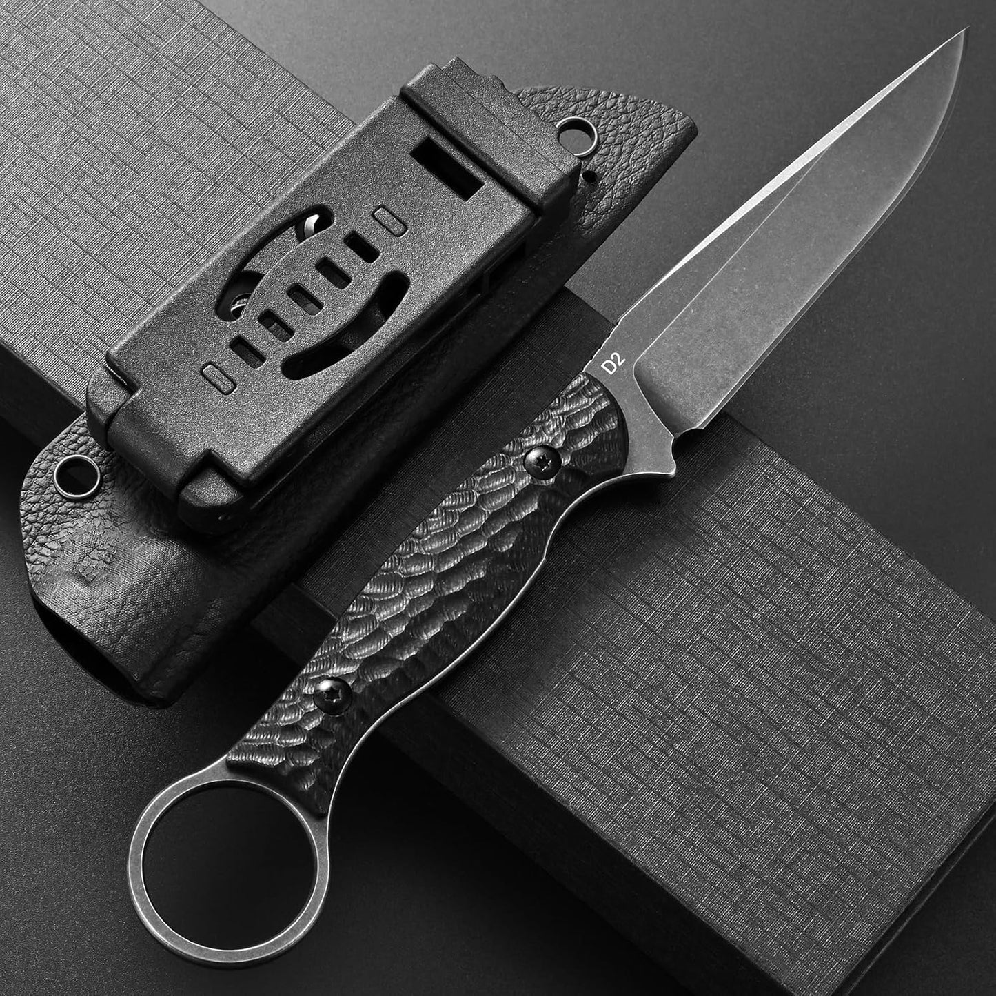 Cuchillo EDC D2 acero G10 mango pequeño camping