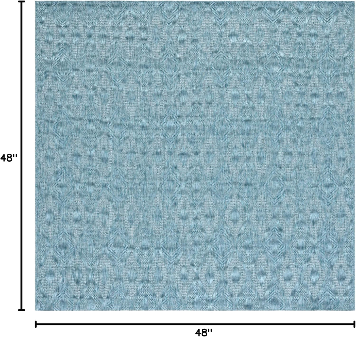 Alfombra exterior cuadrada 4ft color azul aguamarina lavable