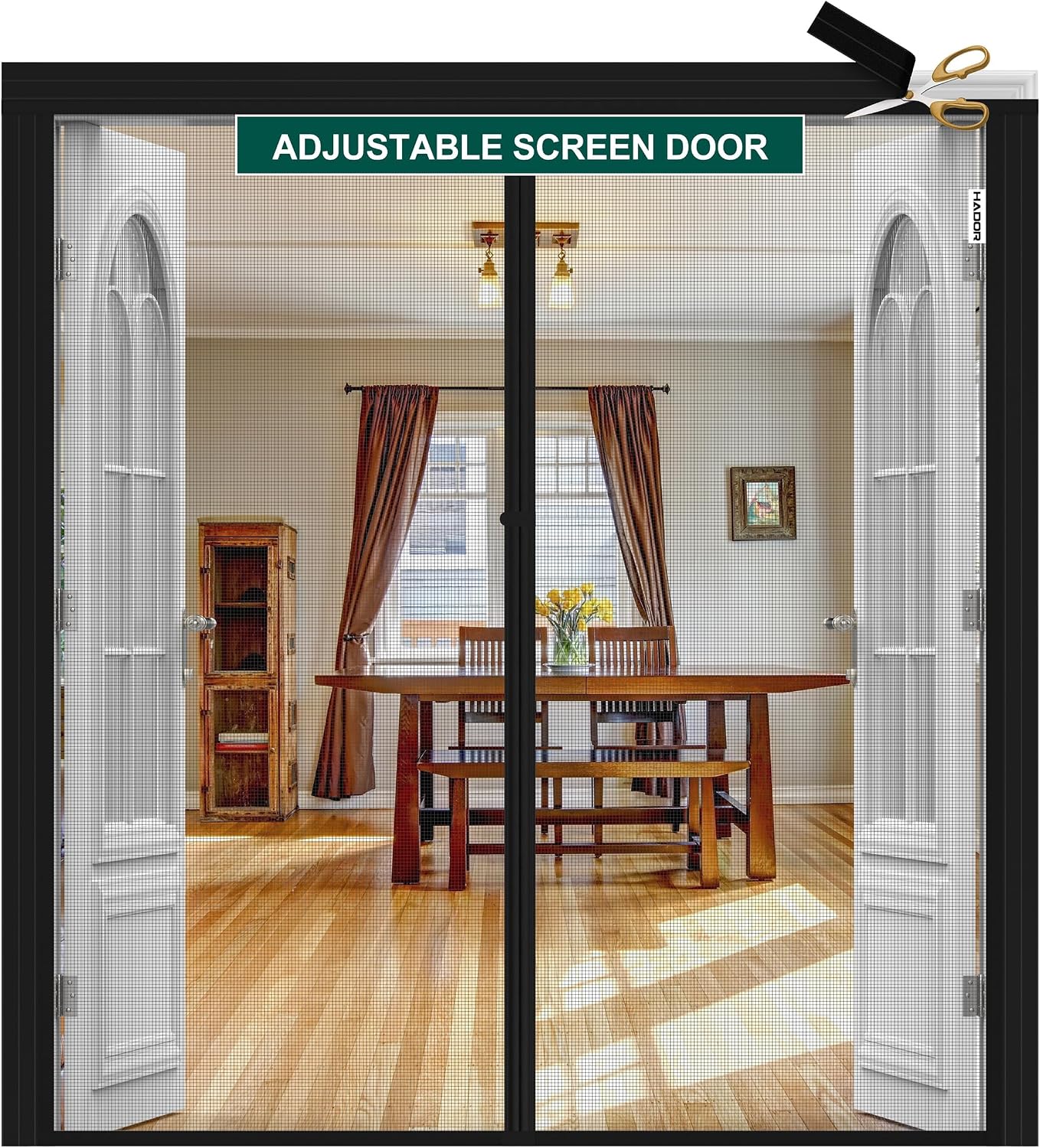 Puerta mosquitera magnética ajustable 70-74pulg