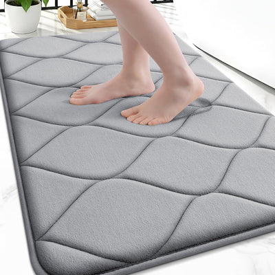 Tapete baño espuma viscoelástica 30x20pulg antideslizante gris