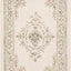 Alfombra decorativa micro-loop 2'6"x4' marfil y fucsia