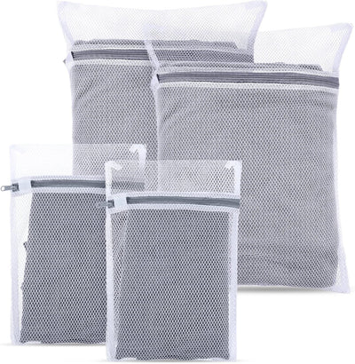 4 Bolsas Lavandería Malla con Cremallera 16x12"