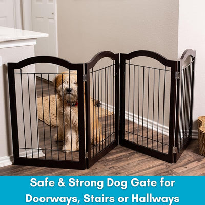 Puerta alambre perros 4 paneles 30" alto color espresso