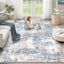 Alfombra 5x7ft para sala dormitorio antiderrap neutra azul