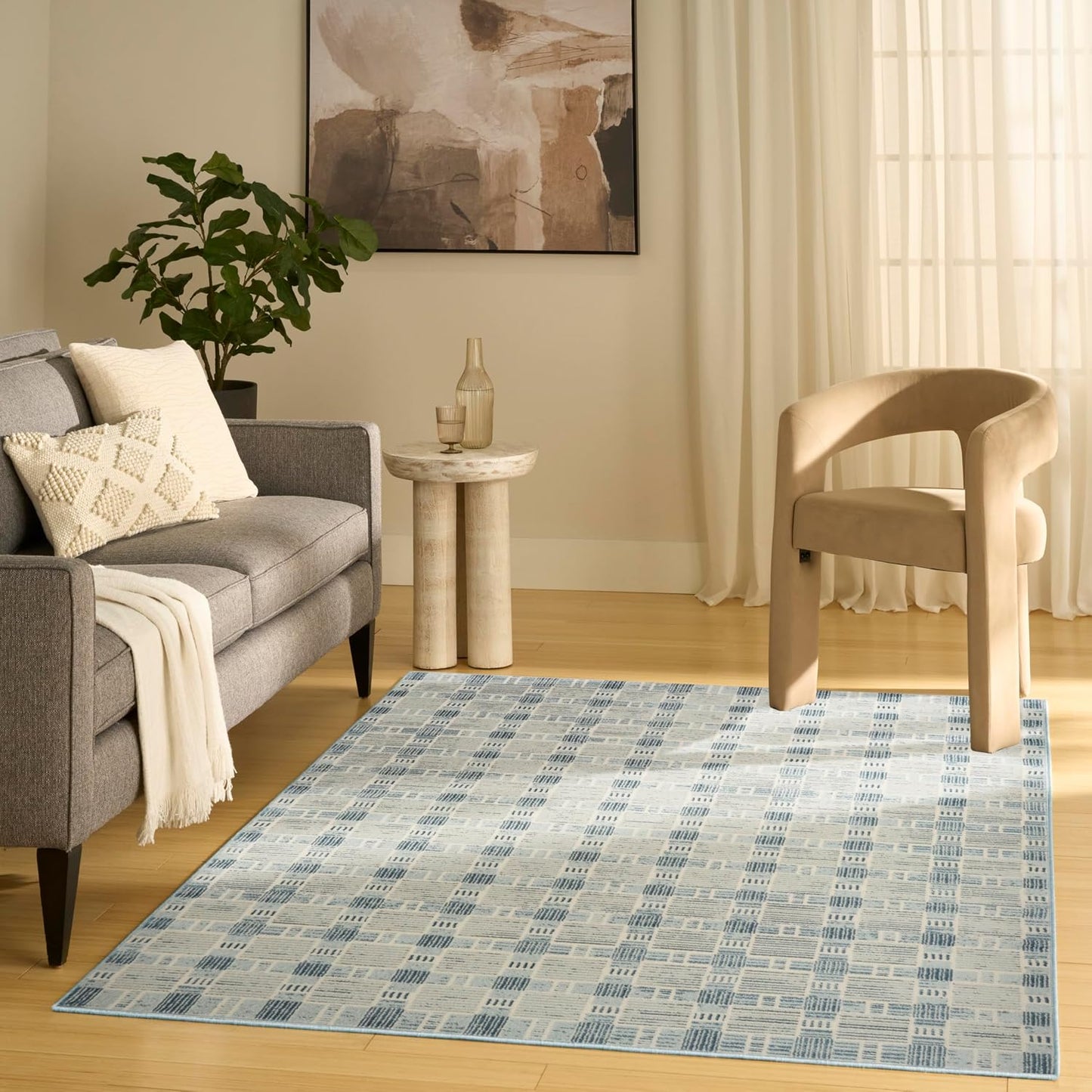 Alfombra dormitorio sala 5x7ft fácil de limpiar
