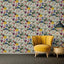 Papel pintado floral multicolor 396x20.87"