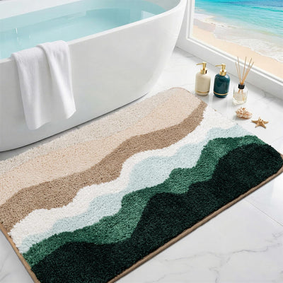 Alfombra baño microfibra antideslizante decoración océano