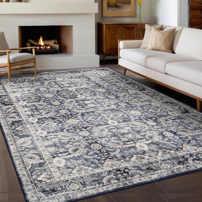 Alfombra floral vintage 8x10ft suave antideslizante para sala