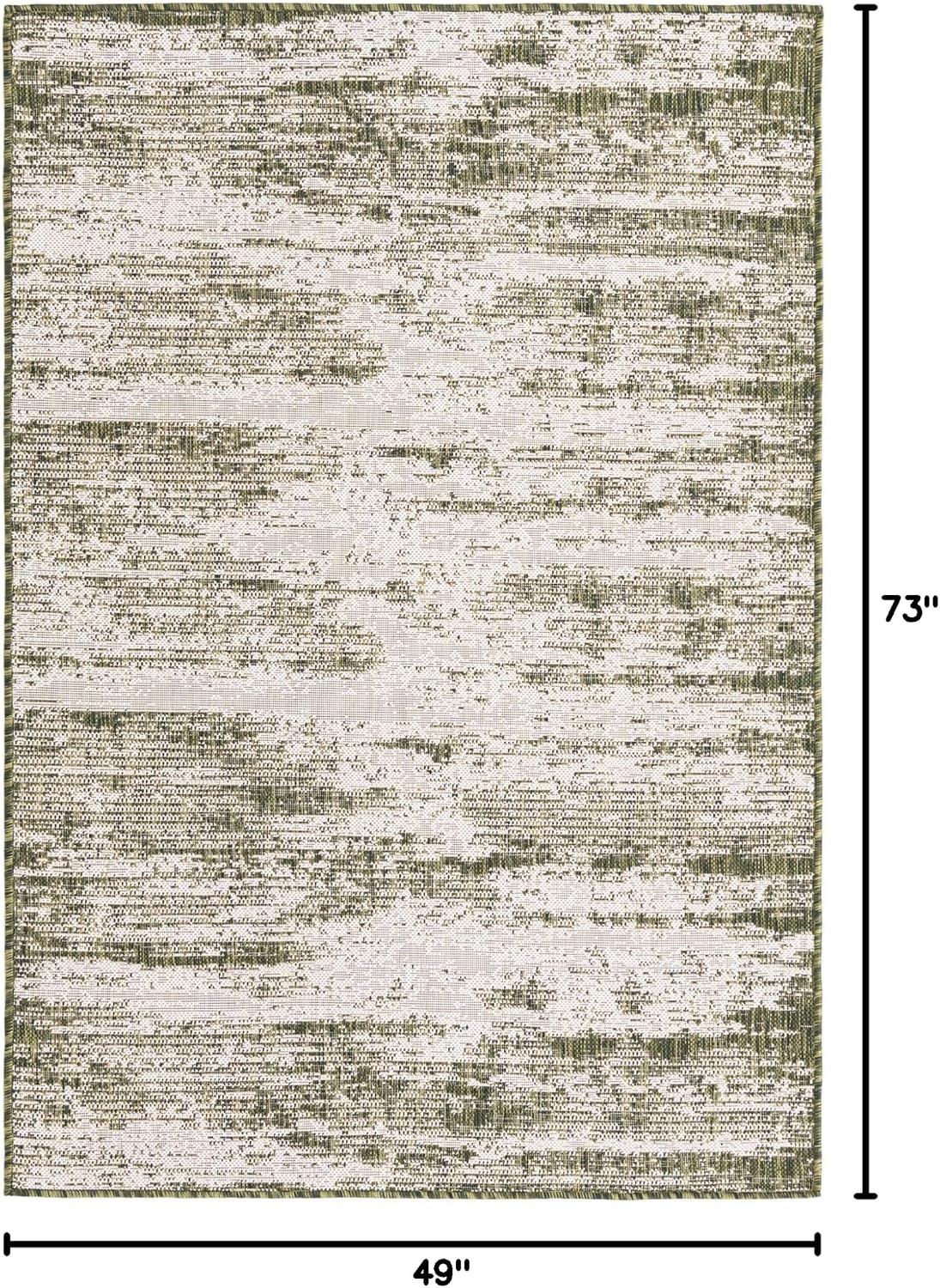 Alfombra rectangular 4x6ft color verde y marfil