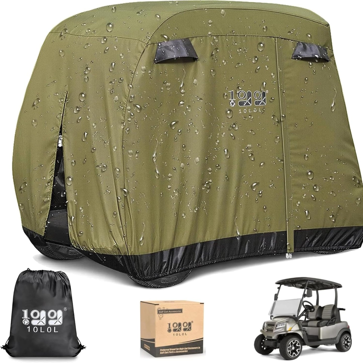 Fundas carrito golf 2/4 pasajeros 3 puertas con cremallera
