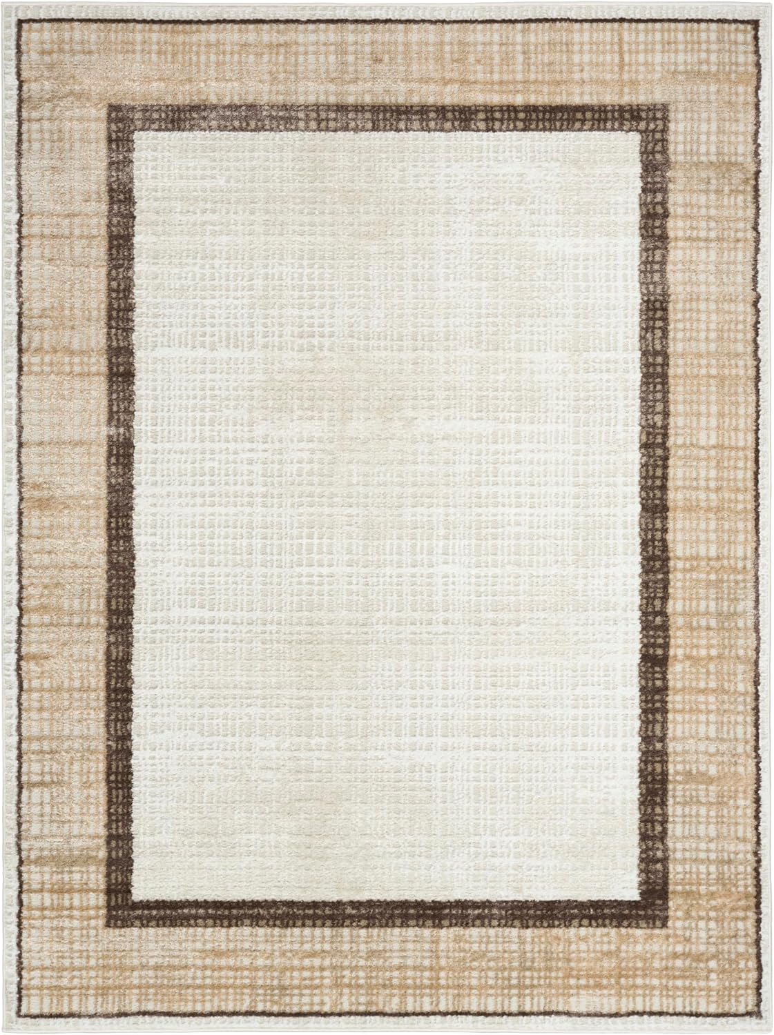 Alfombra área marrón marfil 4x6ft dormitorio sala comedor