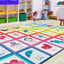 Alfombra aula niños diseño manzana arco iris 7x12ft