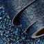 Papel tapiz 16x240" purpurina reflectante color azul marino