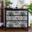 Papel tapiz tropical negro y blanco despegable para baño