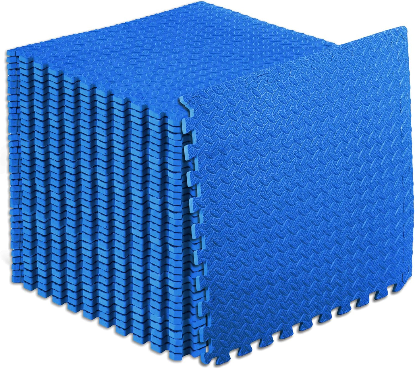 Tapete ejercicio espuma EVA 24x24pulg azul 144ft2