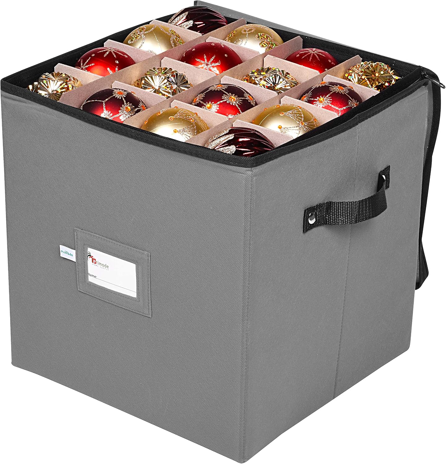 Caja almacenamiento Navidad 4 bandejas 64 bolas material
