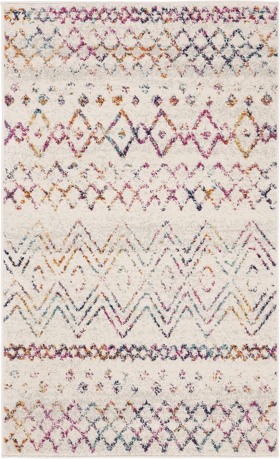 Alfombra decorativa 3x5ft diseño marroquí bohemio no pelusa